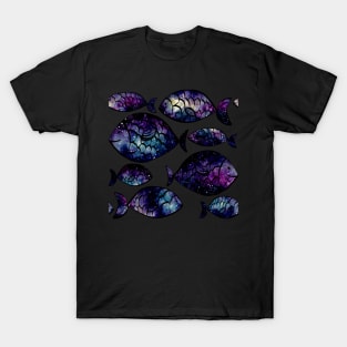 Watercolor Galaxy and Fish T-Shirt